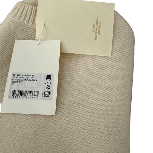 TOTEME Double Knit Pullover Sweater Wool Cashmere Snow Small Ivory xS - Picture 12 of 12